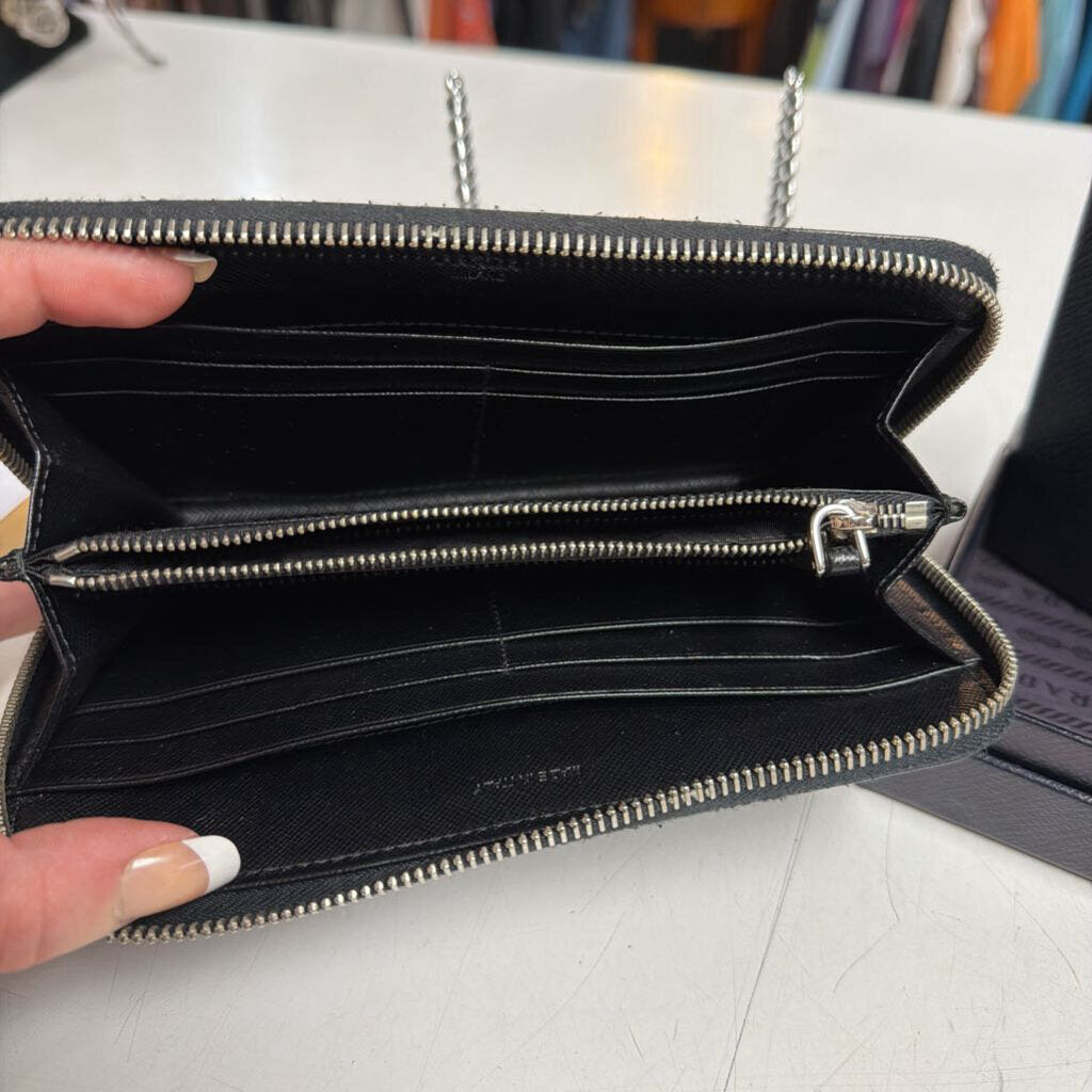 Saffiano Leather Zip Around Wallet
