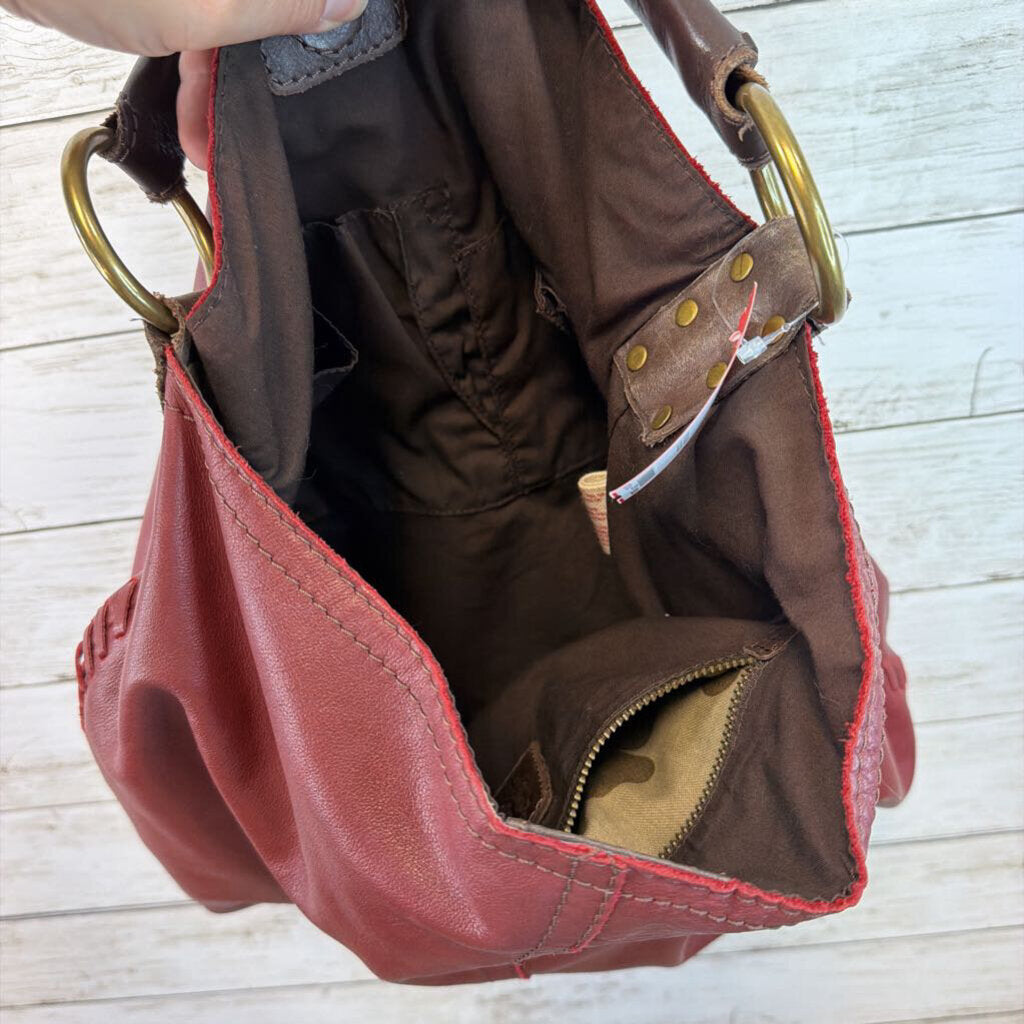 Leather Side Pocket Hobo