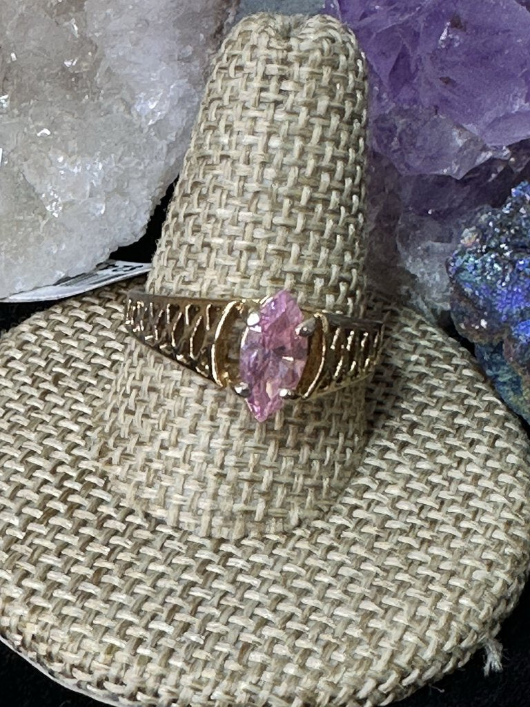 Gold Pink Stone Ring