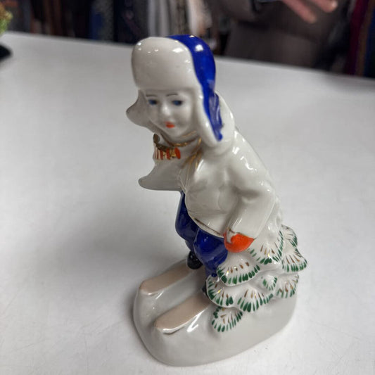Porcelain Boy Skier Figurine
