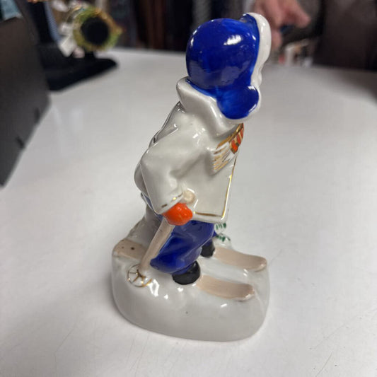 Porcelain Boy Skier Figurine