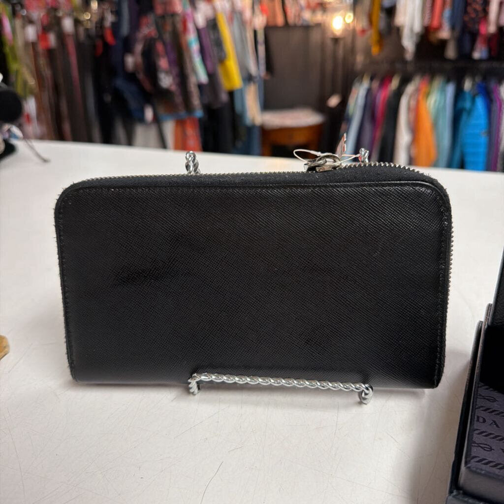 Saffiano Leather Zip Around Wallet