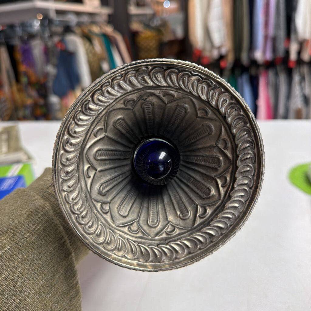 Cobalt Vase w/ Silver Filgree