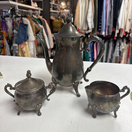 Silver Plate Tea Service Set (3)