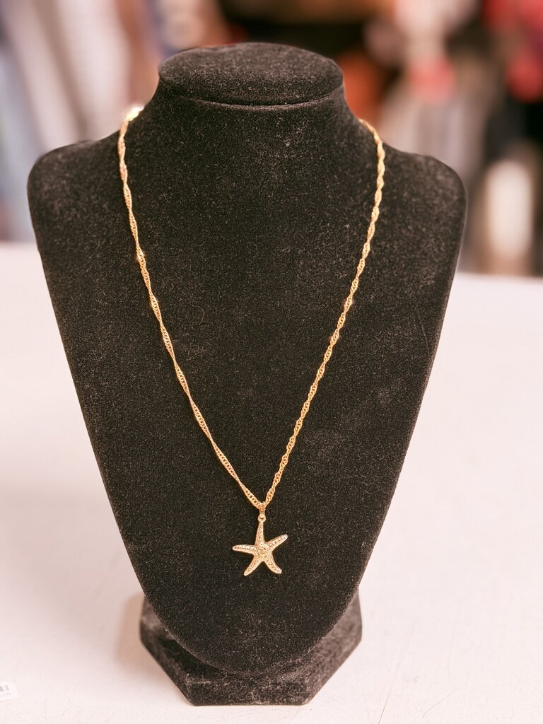 Starfish Necklace 18kgp